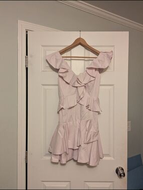 Rebecca Taylor Lilac Ruffle V-Neck Dress